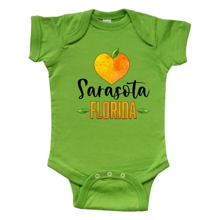 

Inktastic Sarasota Florida Orange in Heart Gift Baby Boy or Baby Girl Bodysuit