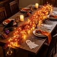 thumbnail image 4 of geerera Lighted Fall Leaf Garland with LED Lights, Artificial Hanging Vine Decor for Door Frame & Porch, Autumn Harvest Holiday Garland for Mantel & Window, 71", 4 of 9