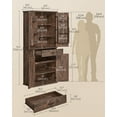 thumbnail image 4 of Farmhouse Pantry Cabinet with Barn Doors & Adjustable Shelves – 70.3" Tall Kitchen Storage Organizer with Drawer & Pull-Out Tray, Hazelnut Brown, 4 of 6