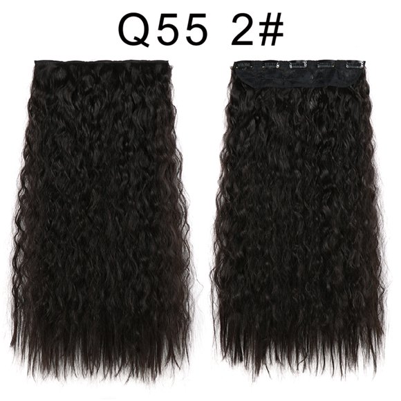 Typpkmm Hair Extensions, 5 Clip Recto Synthetic Fiber, 22 Inch Red Black Blonde Clip In Hairpiece for Women