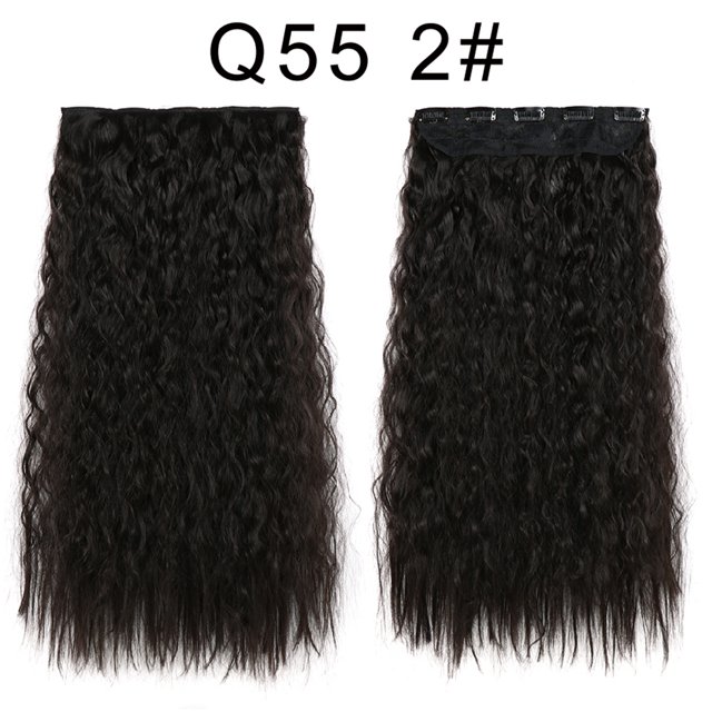 Typpkmm Hair Extensions, 5 Clip Recto Synthetic Fiber, 22 Inch Red Black Blonde Clip In Hairpiece for Women