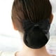 thumbnail image 2 of 2 piezas elástico moño lazo tocado pelo redecilla pasador de red accesorios de clip de malla para dama mujer oficina de baile (negro), 2 of 6