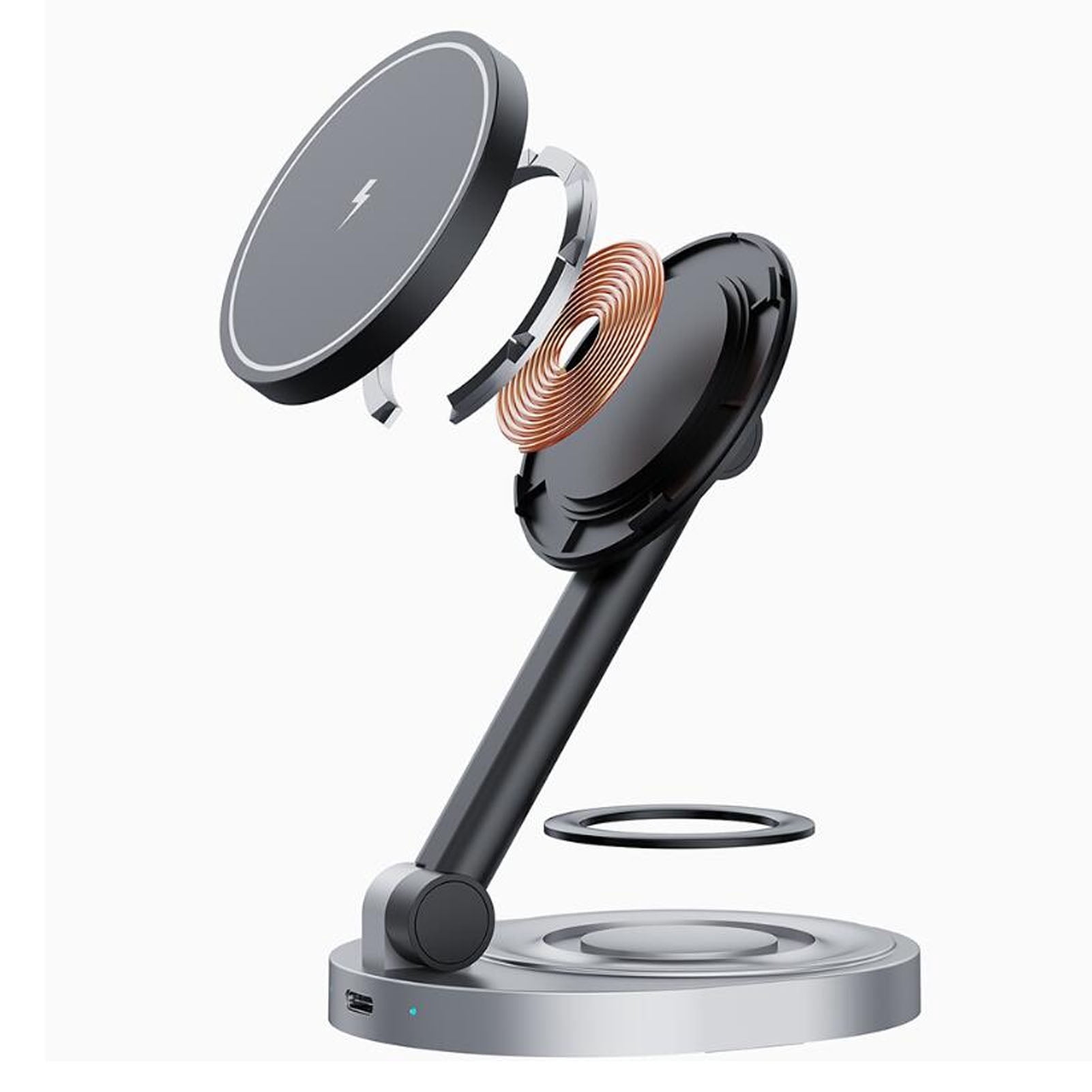 Suodoka Magnetic Wireless Charger Station 3-in-1 Fast Wireless Charging Stand compatible with iPhone 16/15/14/13/12 Pro Max, Apple Watch, AirPods (5.51x3.54x1.97 inches / 14x9x5 cm, Black)