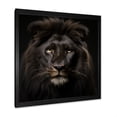 thumbnail image 2 of Designart "Black Lion Midnight Majesty" Animals Framed Wall Art Decor - Modern Black Lion Entryway Framed Wall Art, 2 of 6