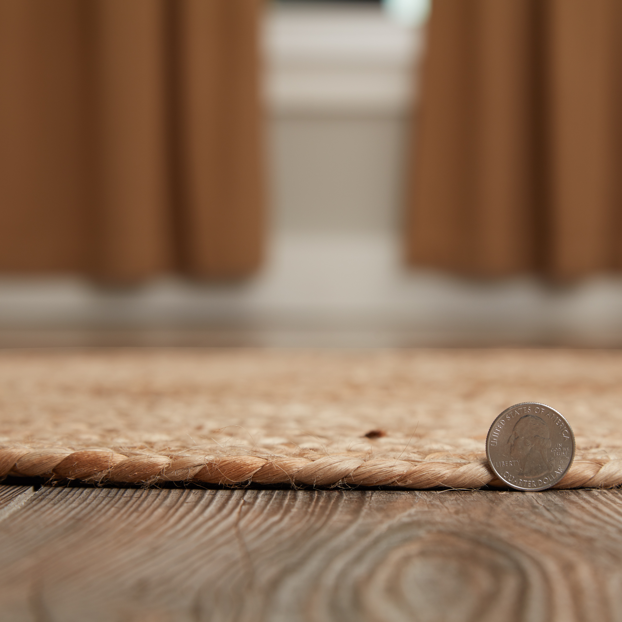 VHC Brands Farmhouse Coastal Flooring Harlow Natural Jute Area Rug w/Non-Slip Pad- 3' Round, Tan