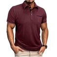 thumbnail image 2 of Gamivast Mens Short Sleeve Shirts Contrast Trim Chest Pocket Casual Shirts Lapel Collar Work Shirts Breathable Soft Stretchy Golf Business Tennis Sport, 2 of 7