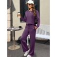 thumbnail image 6 of Women'S 2 Piece Lounge Sets Side Slit Outfits Wide Leg Tracksuit Comfy Loungewear Fashion Sweatsuit XXXL, 6 of 9