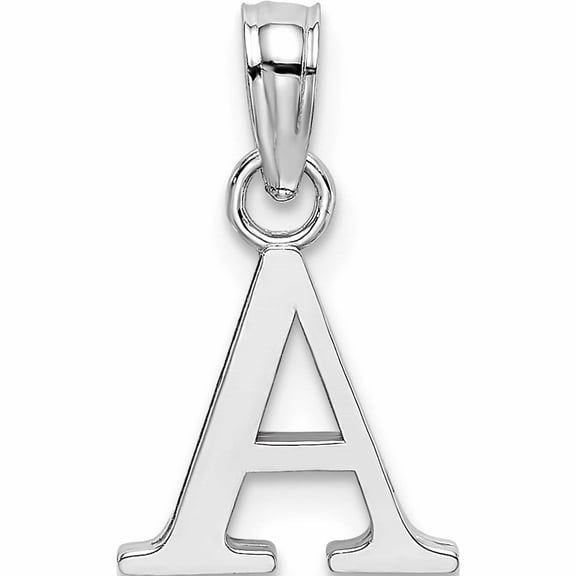 10K White Gold 10Kw A Block Initial Charm (9.7 X 9.4) Made In United States 10k6423wa