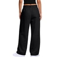 thumbnail image 3 of Favoffer Women Cotton Linen Wide Leg Pants Elastic Waist Front Button Pants Straight Tube Business Casual Slacks for Spring Daily, 3 of 6