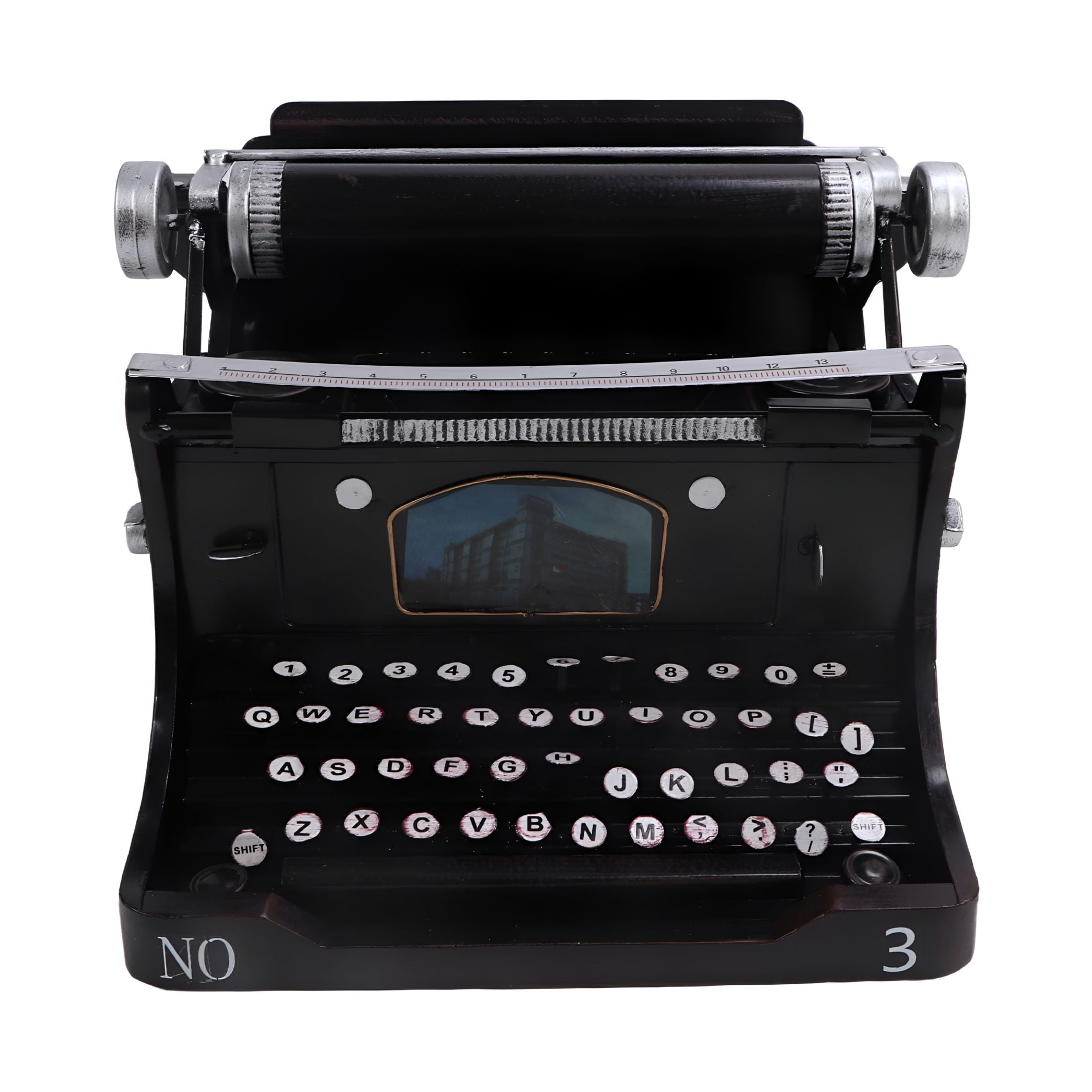 GJX Antique Typewriter Model,Black Portable Typewriter for Home