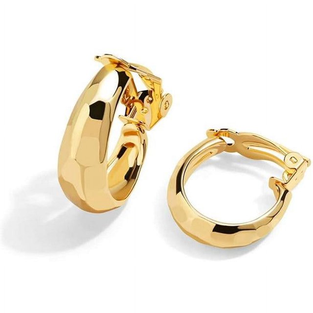 Pendientes de aro de oro de 14 quilates Vevor Diseño Único Sin Perforación