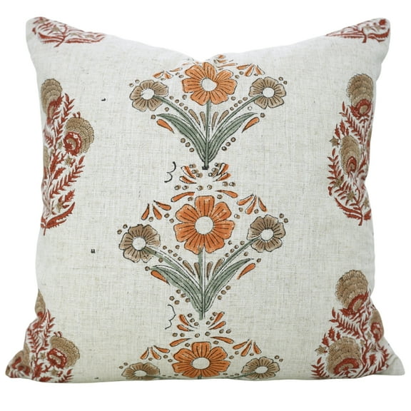 Fabdivine Hand Block Print , Lightweight & Soft Viscose Linen Pillow Covers , 12"X20" , Vanshini