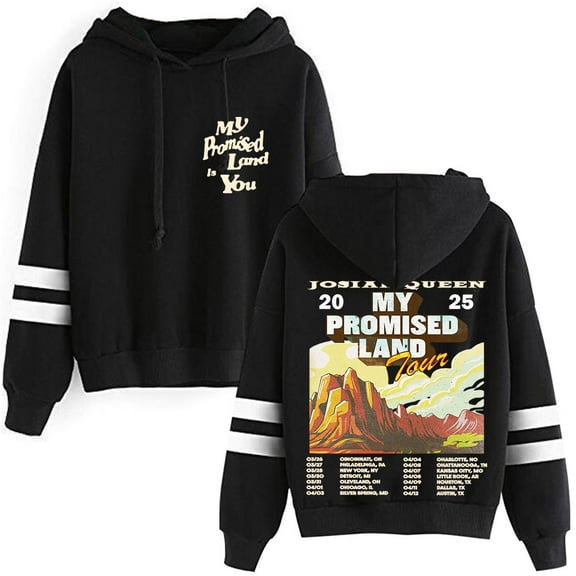 Josiah Queen My Promised Land Tour 2025 Merch Pullovers Pocketless Parallel Bars Sleeve Streetwear