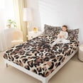 thumbnail image 4 of jejeloiu Cheetah Leopard Print Twin Sheet Sets,Brown Bowknot Bow Bedding For Men Women 3pcs, 4 of 7
