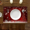 thumbnail image 6 of Christmas Placemats Set of 4 Washable 12 x 18 Inches Winter Placemats Red White Snowflake Table Placemats Linen Non-Slip Heat Resistant Xmas Red Table Mats for Home Holiday Party Kitchen Table Decor, 6 of 6