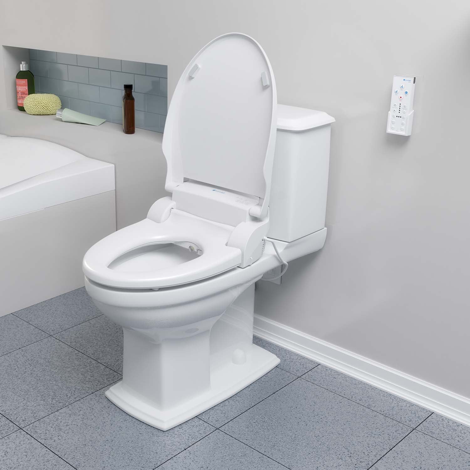 Brondell Swash SE600 Bidet Toilet Seat, Fits Elongated Toilets, White - Oscillating Stainless-Steel Nozzle, Warm Air Dryer, Ambient Nightlight