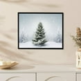 thumbnail image 3 of HOMICOZI Winter Wall Art For Living Room/Bedroom, Canvas Bathroom Decor Wall Art Kitchen Office Framed Wood Oil Painting Picture, Christmas Forest Snowy Pine Tree Snowflake, 3 of 4