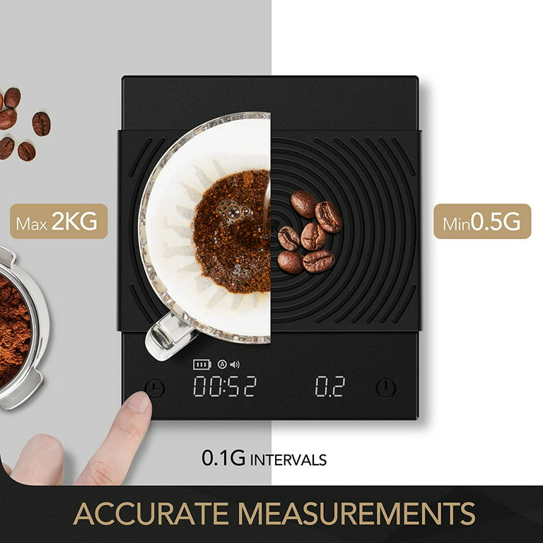 TIMEMORE Coffee Scale with Timer, Digital Coffee Scale with 0.1g Precise  Graduation, Pour Over Drip Espresso Scale with Auto Timing Function, 2000