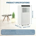 thumbnail image 2 of 8,000 BTU Portable Air Conditioner – 3-in-1 AC Unit with Fan & Dehumidifier, Remote, 24H Timer, Window Kit, Quiet Sleep Mode for Rooms up to 350 Sq.Ft, Bedroom, Home Office, Apartment, 2 of 8