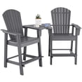 thumbnail image 1 of 2pcs HDPE Tall Adirondack Chair Barstools Connecting Tray Patio Footrest Gray, 1 of 9