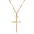thumbnail image 1 of Real 18K Gold Plated Cross Brass Cubic Zirconia Pendant Necklaces 18 inch, 1 of 3