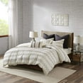 thumbnail image 4 of Ink+Ivy Rhea Cotton Jacquard Duvet Cover Mini Set Ivory/Charcoal King/Cal King, 4 of 5