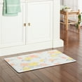 thumbnail image 3 of Martha Stewart Amber Floral Daisy Stripe Reverisble Water Resistant Kitchen Mat, Yellow/Coral, 20"x39", 3 of 9