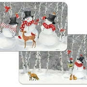 CounterArt Snow Day Reversible Rectangular Wipe Clean Table Placemat Set of 4 Made in the USA