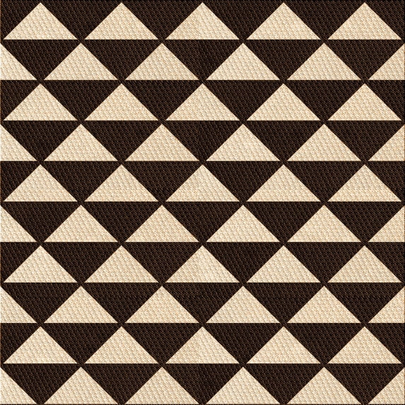 Ahgly Company Machine Washable Indoor Square Transitional Black Brown Area Rugs, 7' Square