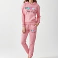 thumbnail image 5 of Hessimy Toddler Boys Girls Spring Summer Cartoon Print 2Pcs Long Sleeve Sweatshirt Sweatpants Casual Sweatsuit, Sweatpants Comfort(Pink,10-11 Years), 5 of 6