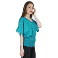 thumbnail image 3 of Moomaya Printed Batwing Tops For Women V-Neck Summer Casual Blouse Fashion Tunic, 3 of 8
