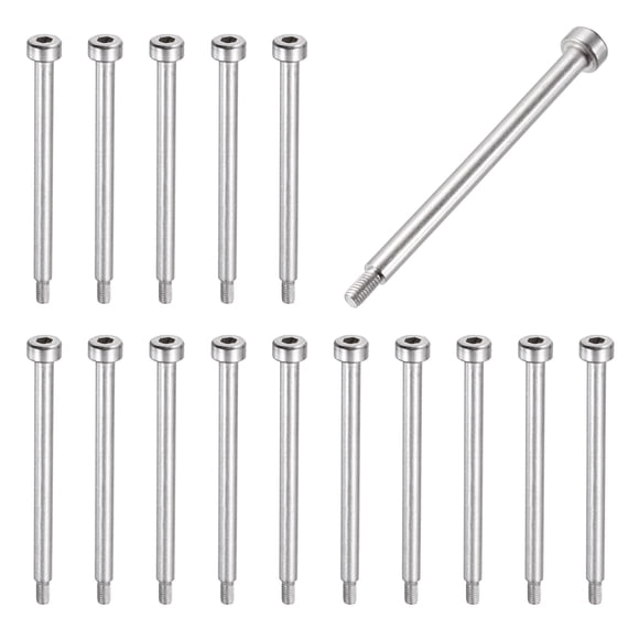 16 Pcs 304 Stainless Steel Shoulder Bolt 4mm Shoulder Dia 50mm Shoulder Length M3x0.5 Thread Hex Socket Shoulder Bolts for Hydraulic Injection Molding Machinery Industries