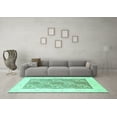 thumbnail image 3 of Ahgly Company Machine Washable Indoor Rectangle Abstract Turquoise Blue Contemporary Area Rugs, 8' x 10', 3 of 4