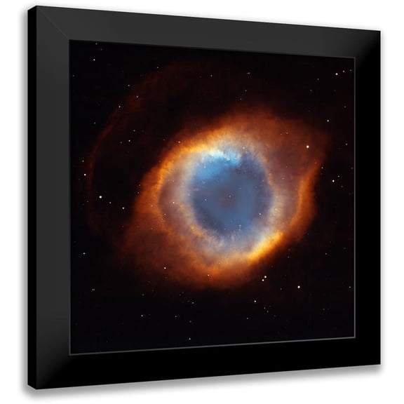 NASA 12x12 Black Modern Framed Museum Art Print Titled - Helix Nebula - a Gaseous Envelope Expelled By a Dying Star