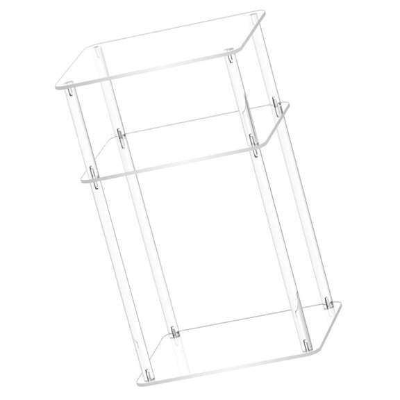 Square Acrylic Table with 3 Shelves Effective Acrylic 3 Layer Shelf Stand Table for Homes and Use