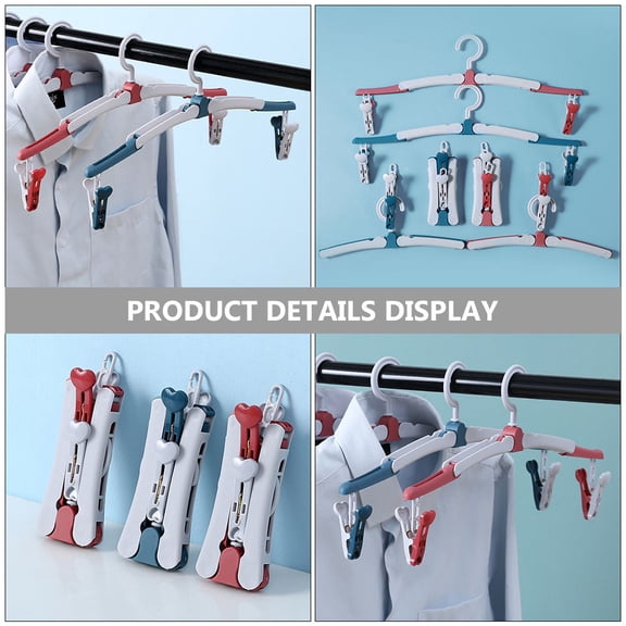 ETEREAUTY 6-Pack Red Folding Metal Travel Hangers Space-Saving for Closet and Suitcase Organization