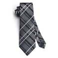 thumbnail image 6 of HISDERN Mens Ties Plaid Woven Classic Pocket Square Cufflinks Necktie Set Business Wedding Gift Box, 6 of 8
