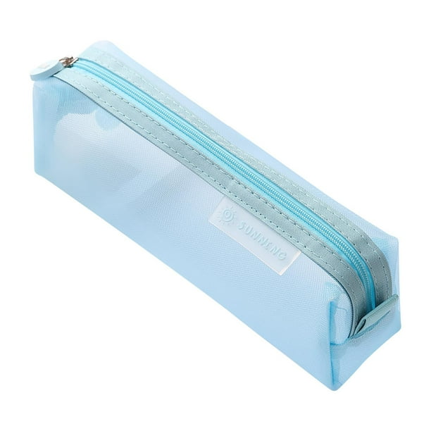 Estuche de malla transparente para colegio y viajes - Bolsa de nylon de gran capacidad para estudiantes, cosméticos y material de oficina