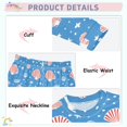 thumbnail image 4 of Red White Shell Star Pattern Cotton Pajamas 2 Piece Set Sleepwear Soft and Comfortable Homewear Nightwear, 4 of 7