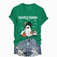thumbnail image 5 of NOLDARES Halloween Oversized Shirts for Women Spooky Season T-Shirt Halloween Pumpkin Costume Ghost Fall Tees Top,Green,3XL, 5 of 5