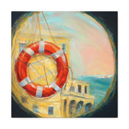 

Life Buoy on Shore - Canvas