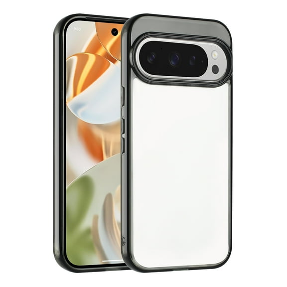 For Google Pixel 10 Pro XL TPU Transparent Full Body Protective Shockproof Hybrid Case Cover Black