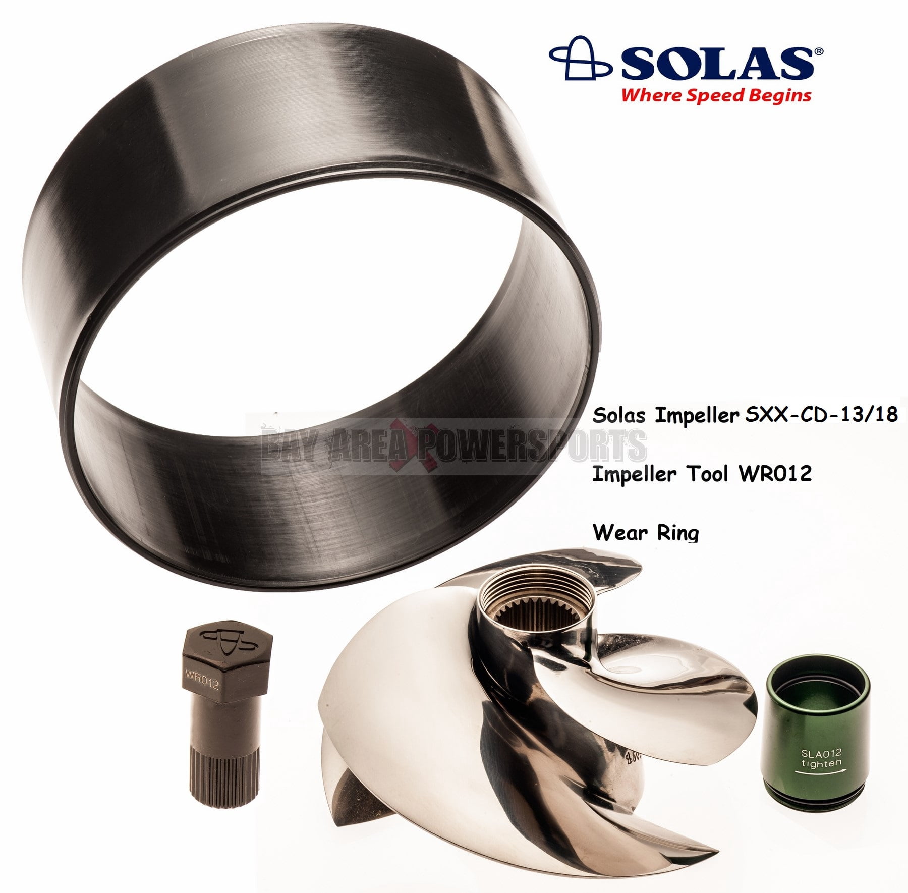 SOLAS Impeller & Wear Ring Kit For Sea-Doo 4-Tec 215 – SRZ-CD-13/18A, Fits GTX, RXT, RXP, Wake Pro (2009-2018)