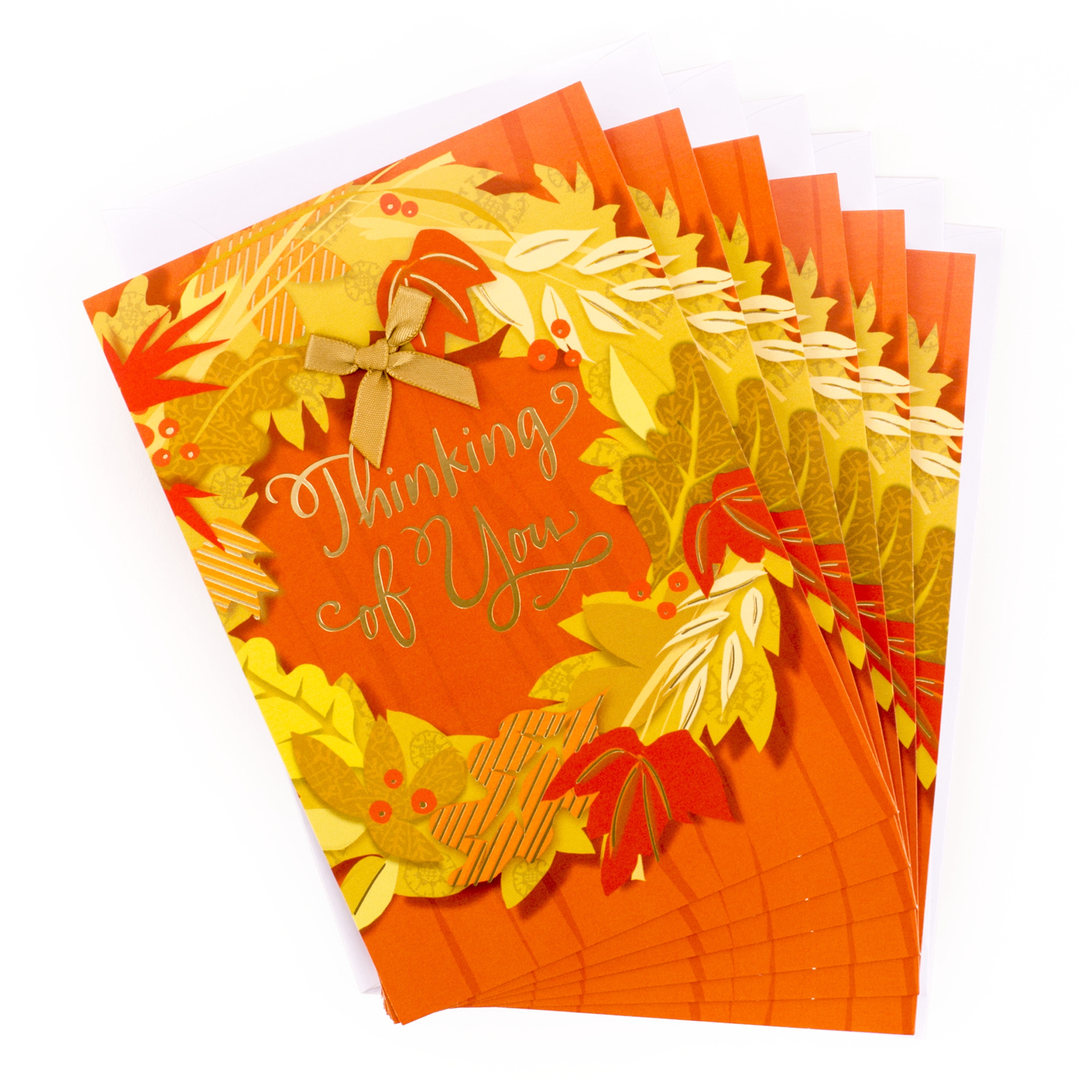 Hallmark Pack of Thanksgiving Cards, Fall Wreath (6 Cards with