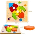 thumbnail image 4 of Rompecabezas de madera para niños pequeños, juguetes de regalo para niños y niñas de 1 2 3 años, juguetes educativos para bebés con 4 patrones de animales, formas de colores brillantes y vibrantes Xemadio HMHZ532-2, 4 of 6