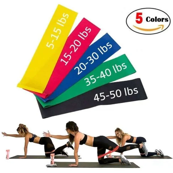 Resistance Level Mark Yoga CrossFit Fitness Loop Exercise Bands with 5-Piece Set
