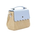 thumbnail image 2 of Packed Party Women's Woven Straw Crossbody Bag with Faux Leather Scallop and Chain Strap, Blue, 2 of 8