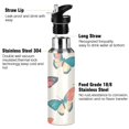 thumbnail image 3 of Yayeee 20oz Insulated Water Bottle Double Wall Stainless Steel with Flip Straw Lid, Colorful Butterflies, 3 of 7