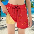 thumbnail image 3 of Boys Swim Trunks with Compression Liner Ice Cream Shorts Drawstring Quick Dry Swim Shorts for Boys Summer Beachwear, 3 of 5