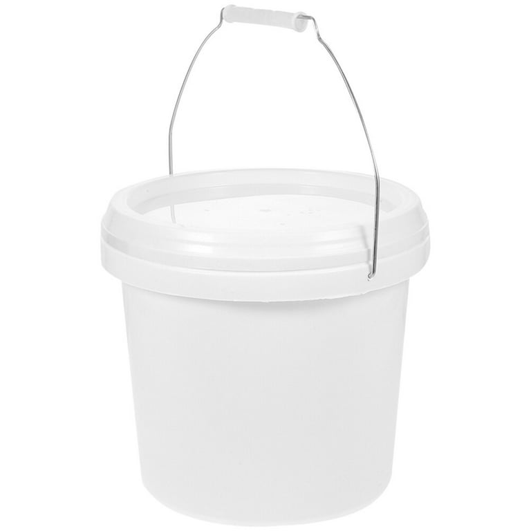 VOSAREA 1 Gallon Plastic Paint Bucket with Handle Lid White Painting Cans  Buckets Industrial Empty Paint Can for Storage Fish Water Bucket